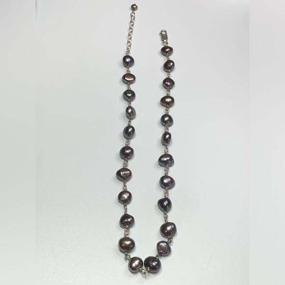 Silpada Vintage Sterling Silver & Iridescent Gray Pearl Necklace & Bracelet Set - Picture 5 of 16